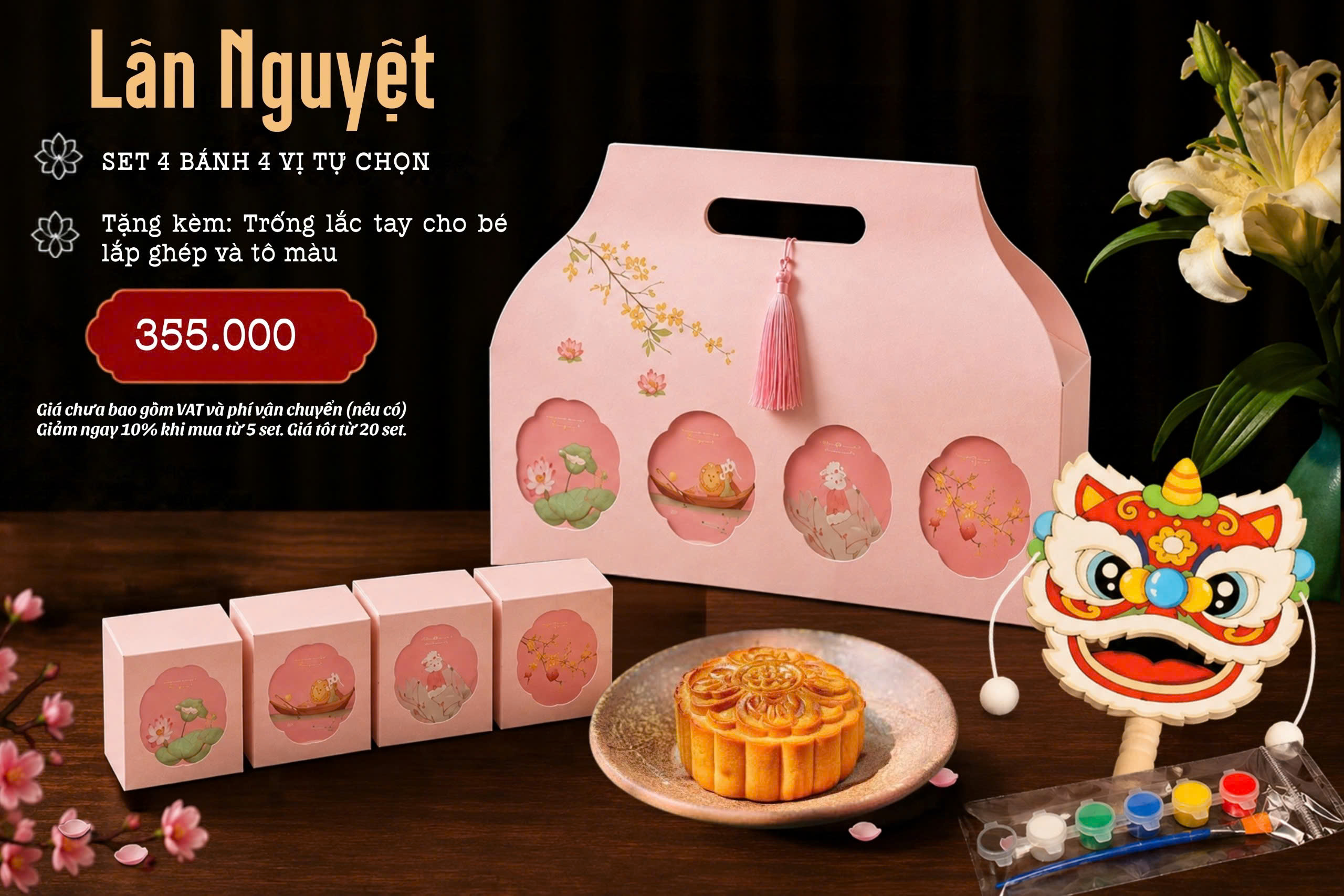 Set Lân Nguyệt bánh trung thu 355K
